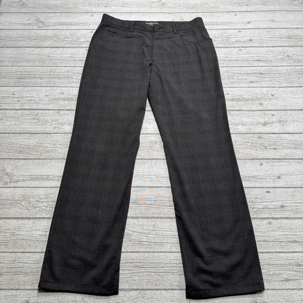 Alberto Pants Men's 50 Dark Gray Comfort Fit Flat Front Stone-I Soft Athleisure